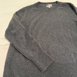 J. Crew 100% Cashmere Classic-Fit Crewneck Sweater in Charcoal Grey Size XL